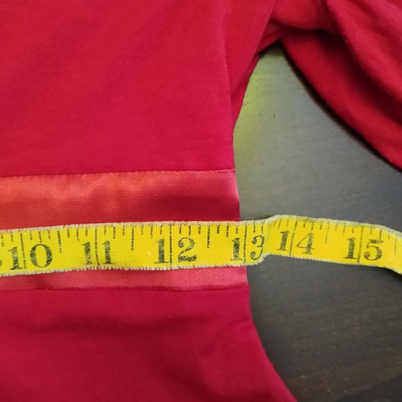 Red Empire Waist Tunic with Wide Flutter Sleeve Arden B  - Size XS - Picture 8 of 15